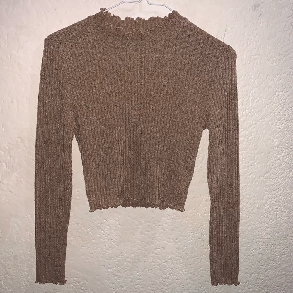 Brown/Tan Crop Top Sweater